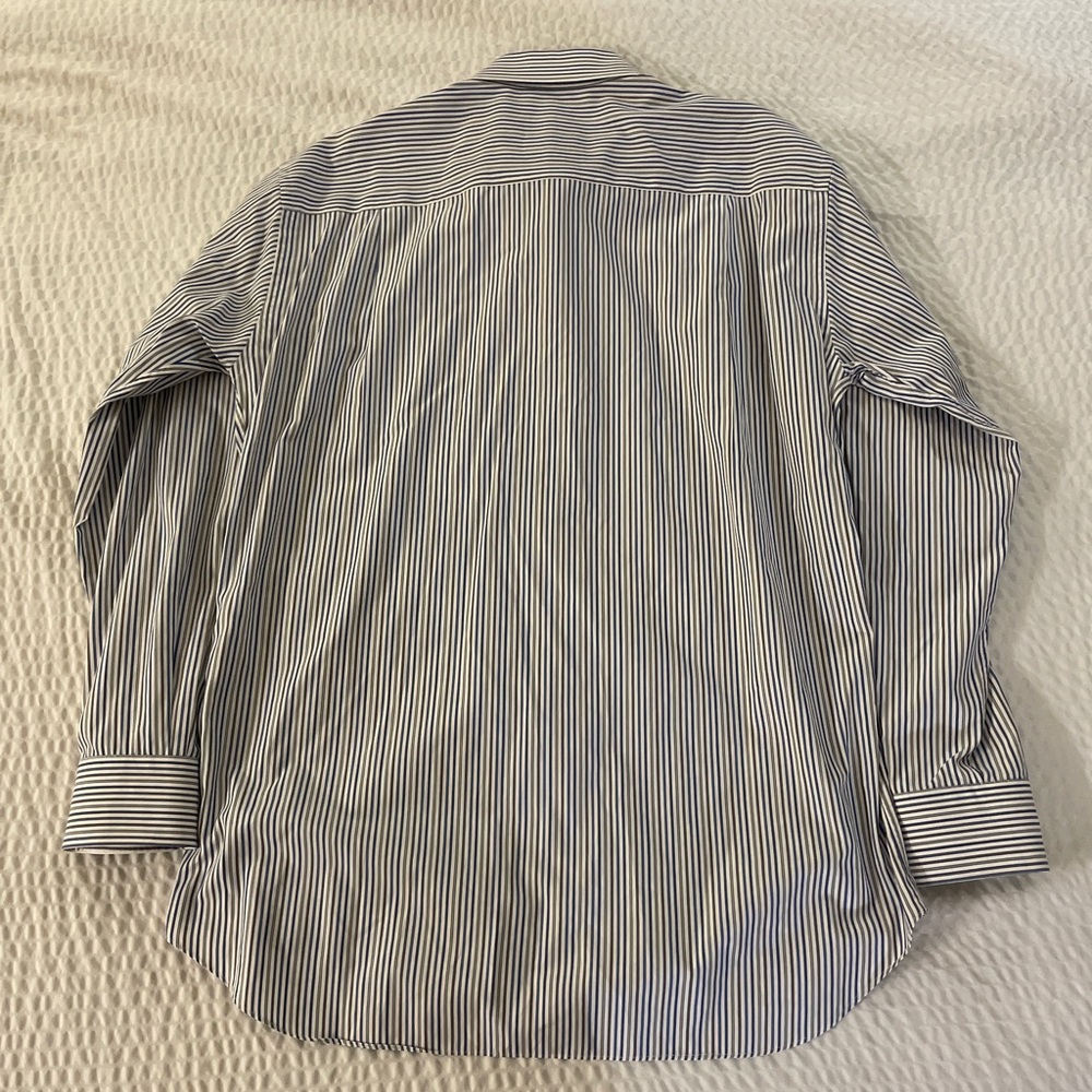 David Donahue Multi-Color Stripe Spread Collar Dr… - image 3